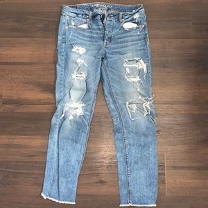 American Eagle “Tomgirl” ripped jeans